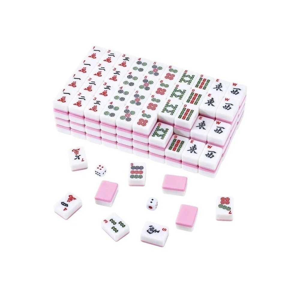 Pink Mahjong Tile Set 1.2 Inch American Mahjong Set 166 Mahjong Set